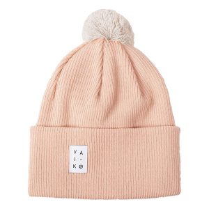 VAI-KO Ilo Beanie - Salmon Pink Beige Pom - Unisex - OneSize