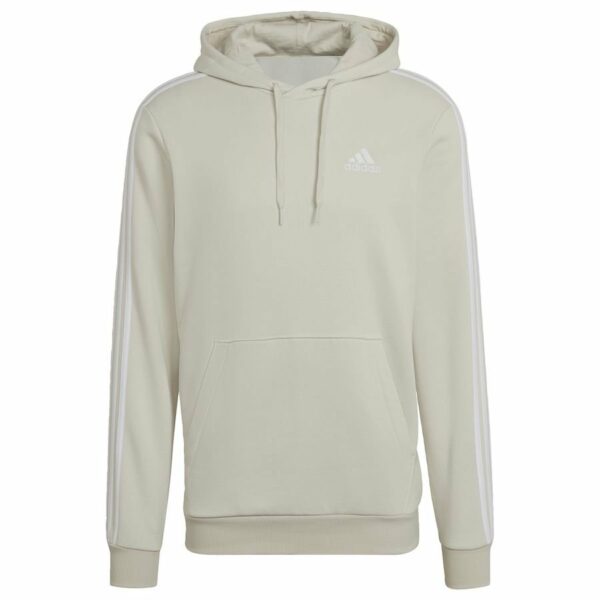 adidas Huppari Essentials Fleece 3-stripes - Beige/valkoinen, koko Small