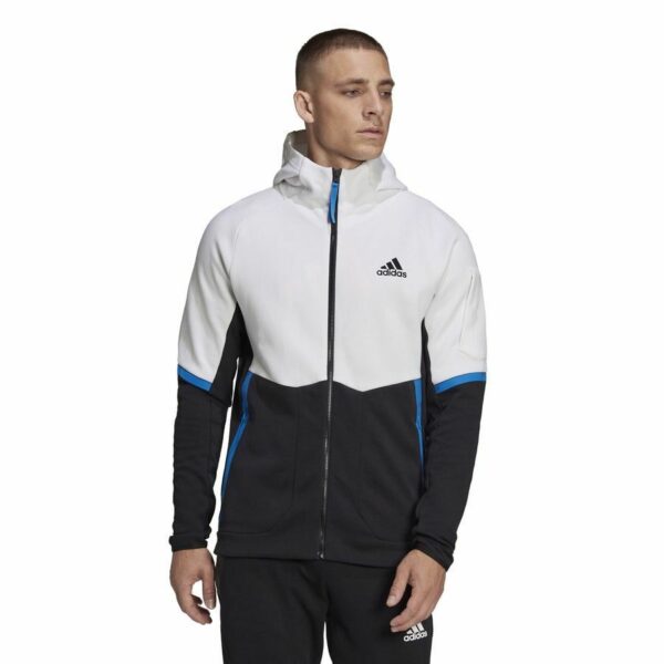 adidas Huppari Designed For Gameday Full Zip - Valkoinen/musta, koko Small