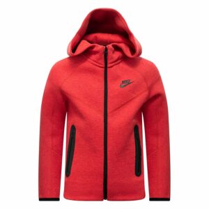 Nike Huppari NSW Tech Fleece - Punainen/Musta Lapset