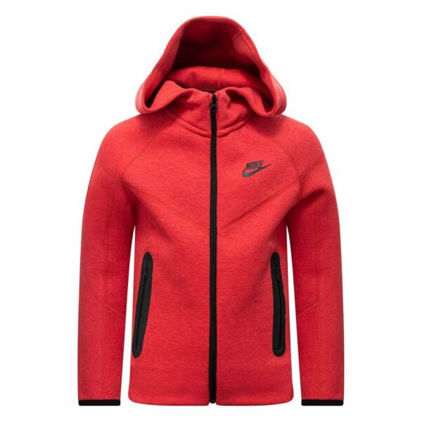 Nike Huppari NSW Tech Fleece - Punainen/Musta Lapset