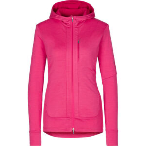 Icebreaker W Quantum Iii Ls Zip Hood - Tempo/electron Pink/cb - Naiset - L - Partioaitta