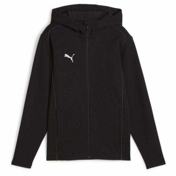 PUMA Huppari Teamfinal Casuals Full Zip - Musta/hopea Lapset, koko M/152 cm