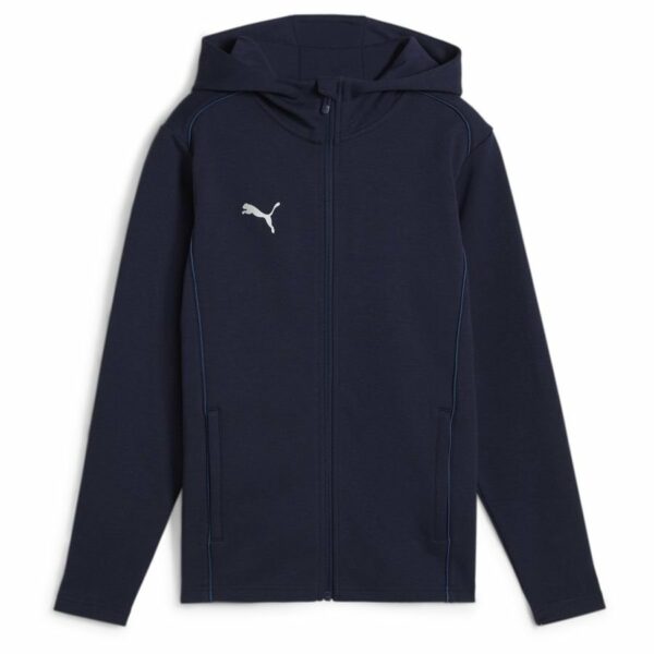 PUMA Huppari Teamfinal Casuals Full Zip - Navy/hopea Lapset, koko M/152 cm