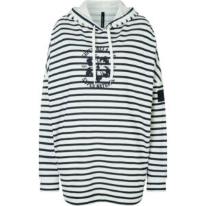 Supernatural W Feel Good Stripe Hibiskus Bio Hoodie - Stripe/salute - Naiset - M - Partioaitta