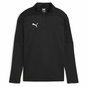 PUMA Treenitakki Teamfinal 1/4 Vetoketju - Musta/hopea Lapset, koko S/140 cm