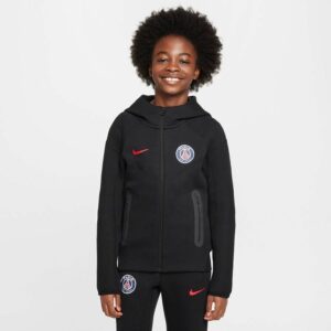 Paris Saint-Germain Huppari NSW Tech Fleece FZ GX - Musta/Punainen Lapset