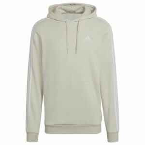 adidas Huppari Essentials Fleece 3-stripes - Beige/valkoinen, koko Large