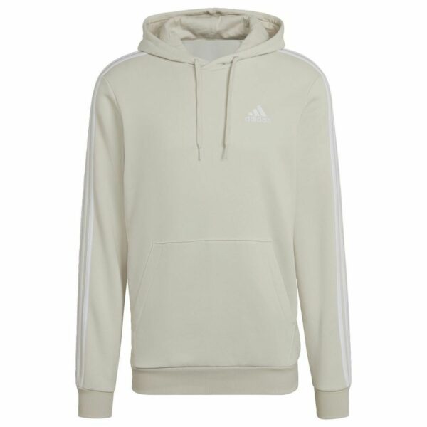 adidas Huppari Essentials Fleece 3-stripes - Beige/valkoinen, koko Large