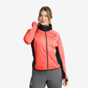 Pace Hooded Wind Jacket Naiset Hot Coral, Koko:M -