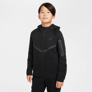 Nike Huppari NSW Tech Fleece FZ 24 - Musta Lapset