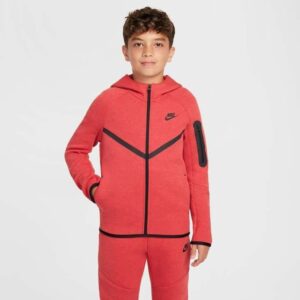 Nike Huppari NSW Tech Fleece FZ 24 - Punainen/Musta Lapset