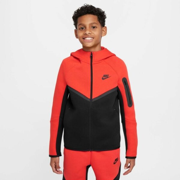 Nike Huppari NSW Tech Fleece FZ 24 - Punainen/Musta Lapset