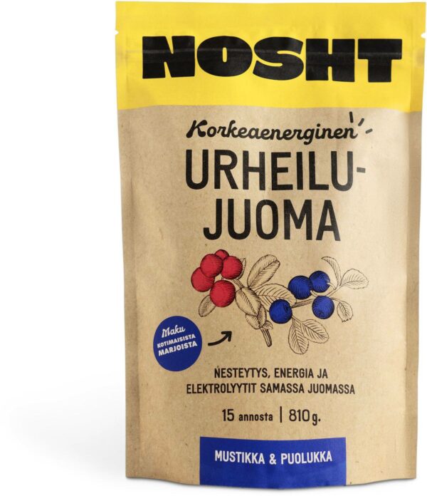 Nosht Korkeaenerginen Urheilujuoma Mustikka Puolukka