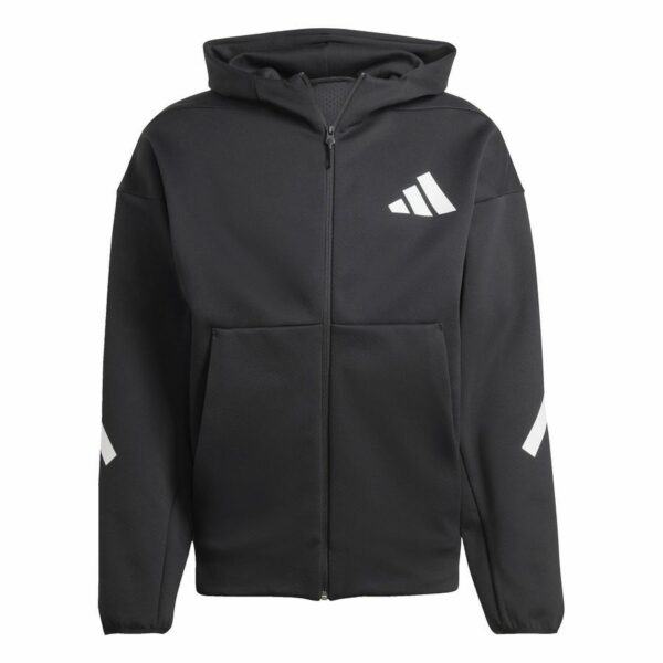 adidas Huppari Z.N.E. Full Zip - Musta/Valkoinen